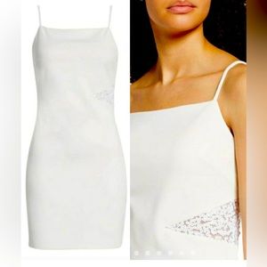 NWT Jump Apparel White Dress with Sheer/Sequins side